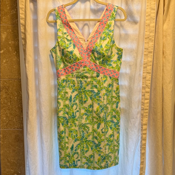 Lilly Pulitzer Dresses & Skirts - Lilly Pulitzer Green and Pink Palm Print Midi Dress